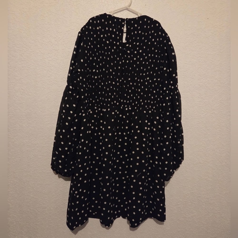 Ganni Black and White Polka Dot Long Sleeve Dress - Picture 9 of 11